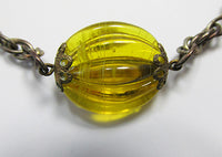 Czechoslovakia Vintage 1930s Eye-Catching Art Deco Glass Necklace - Thumbnail