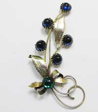 Vintage 1940s Eye-Catching Vermeil Floral Bouquet Pin - Thumbnail
