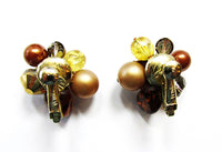 Vendome 1960s Vintage Shades of Autumn Necklace and Earrings Set - Earring Backs - Thumbnail