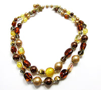Vendome 1960s Vintage Shades of Autumn Necklace and Earrings Set - Necklace - Thumbnail