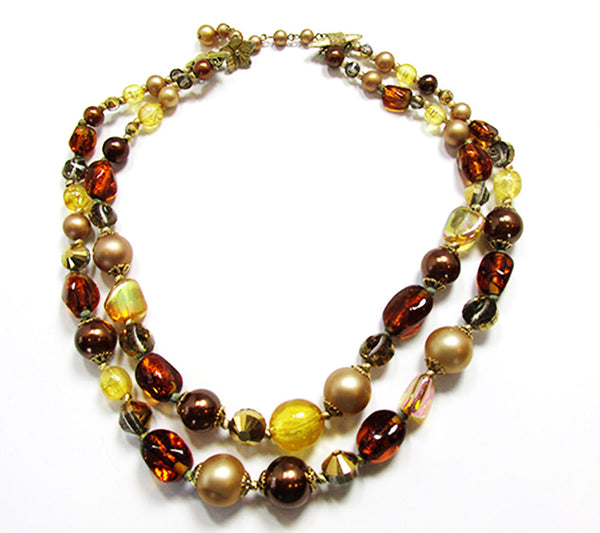Vendome 1960s Vintage Shades of Autumn Necklace and Earrings Set - Necklace