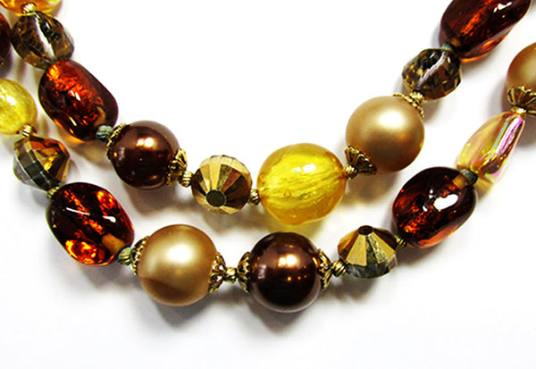 Vendome 1960s Vintage Shades of Autumn Necklace and Earrings Set - Close Up