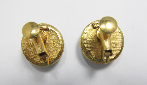Marvella Vintage Elegant Pave Set Rhinestone Button Earrings