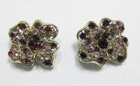 Francois (Coro) Vintage 1950s Beautiful Amethyst Floral Earrings