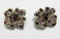 Francois (Coro) Vintage 1950s Beautiful Amethyst Floral Earrings