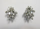Vintage 1940s Retro Sterling Silver Rhinestone Floral Bouquet Earrings