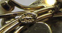 Carl Art Vintage Retro 1940s14Kt Gold and Cultured Pearl Floral Spray Pin - Thumbnail