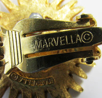 Marvella Vintage 1950s Eye-Catching Enameled Daisy Floral Button Earrings - Thumbnail