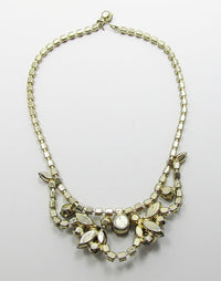 Vintage Mid Century 1950s Spectacular Topaz Rhinestone Necklace - Thumbnail