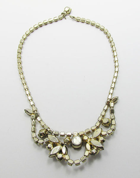 Vintage Mid Century 1950s Spectacular Topaz Rhinestone Necklace