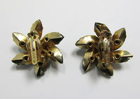 Weiss Vintage 1950s Spectacular Black Diamond Floral Earrings - Thumbnail