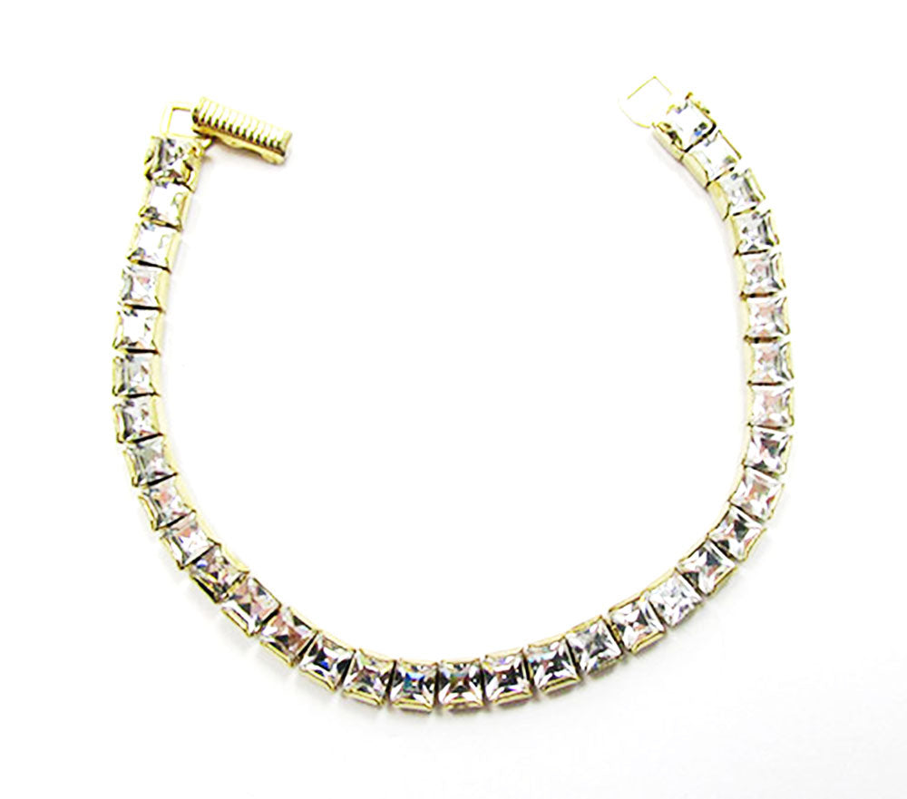 Vintage Elegant Retro Contemporary Style Rhinestone Tennis Bracelet - Front