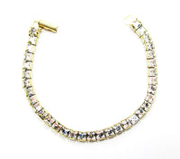 Vintage Elegant Retro Contemporary Style Rhinestone Tennis Bracelet - Front - Thumbnail