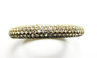 Vintage 1980s Costume Jewelry Minimalist Clear Diamante Cuff Bracelet - Front - Thumbnail