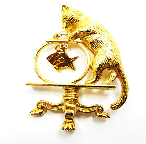 Avon 1990s Vintage Contemporary Style Whimsical Figural Cat Pin - Front