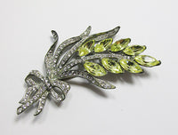 Vintage Beautiful 1930s Retro Book Piece Citrine Floral Bouquet Pin  - Thumbnail