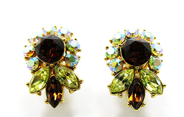 Crown Trifari 1950 Vintage Breathtaking Diamante Necklace and Earrings - Earrings