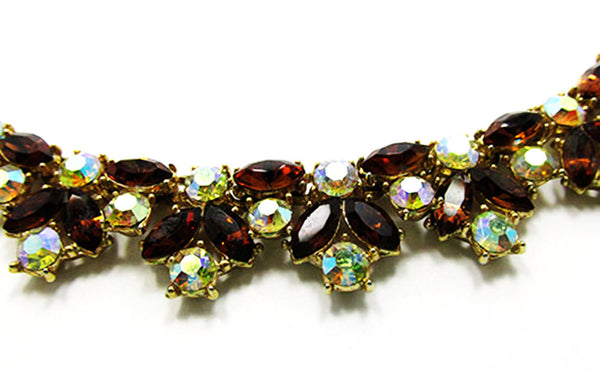 Crown Trifari 1950 Vintage Breathtaking Diamante Necklace and Earrings - Close Up