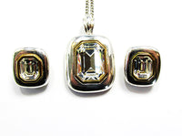 Premier Designs 1980s Vintage Contemporary Style Diamante Set - Close Up - Thumbnail