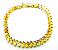 St. John 1960s Vintage Jewelry Contemporary Style Gold Link Necklace - Back - Thumbnail