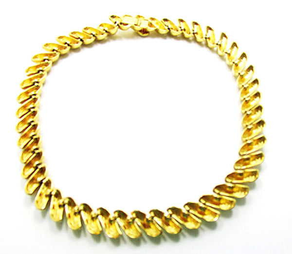 St. John 1960s Vintage Jewelry Contemporary Style Gold Link Necklace - Back