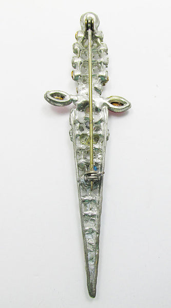 Vintage 1930s Eye-Catching Distinctive Rhinestone Sword Pin