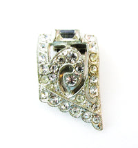 Vintage 1930s Costume Jewelry Delicate Art Deco Geometric Dress Clip - Front - Thumbnail