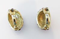 Vintage 1950s Spectacular Ruby Red Half Hoop Earrings - Thumbnail