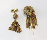 Emmons Vintage Retro Distinctive Tasseled Jabot Pin - Thumbnail