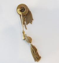 Emmons Vintage Retro Distinctive Tasseled Jabot Pin - Thumbnail