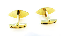 Vintage 1960s Men's Jewelry Contemporary Style Gold Cufflinks - Back - Thumbnail