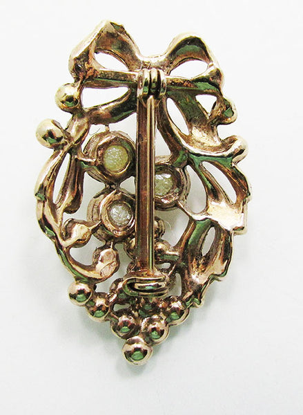 Vintage Mid Century 1950s Beautiful Grape and Ribbon Pin