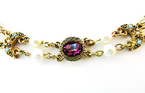 Emmons 1950s Vintage Jewelry Striking Mid-Century Chain Link Bracelet - Close Up