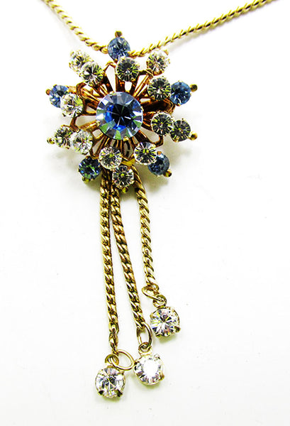 Coro 1940s Vintage Jewelry Stunning Diamante Pendant/Pin and Earrings - Pendant/Pin Close Up