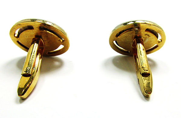 Foster 1960s Men's Vintage Jewelry Contemporary Style Oval Cufflinks - Back