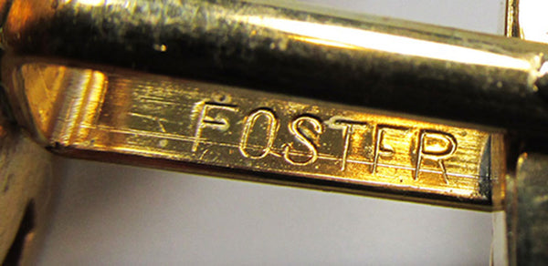 Foster 1960s Men's Vintage Jewelry Contemporary Style Oval Cufflinks - Signature