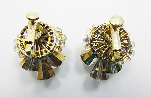 Vendome Vintage 1970s Beautiful Crystal, Bead, and Pearl Earrings