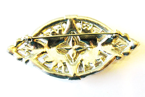 Vintage 1920s Jewelry Distinctive Art Deco Pot Metal Diamante Pin - Back