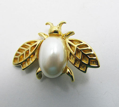 Marvella Vintage Retro Delightful Pearl Figural Insect Pin