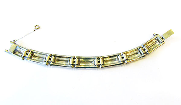 Vintage Costume Jewelry 1930s Striking Art Deco Diamante Bracelet - Back