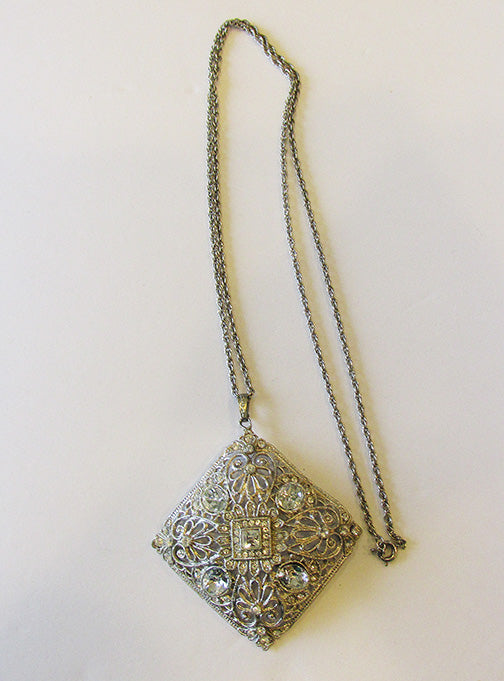 Vintage 1930s Exquisite Retro Art Deco Geometric Rhinestone Pendant