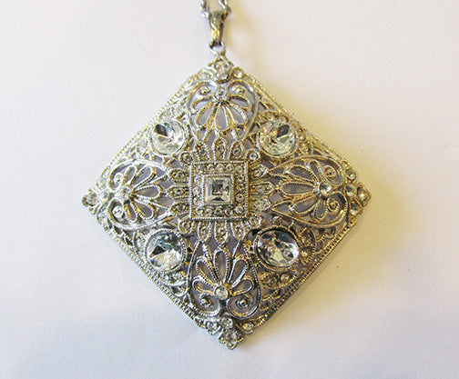 Vintage 1930s Exquisite Retro Art Deco Geometric Rhinestone Pendant