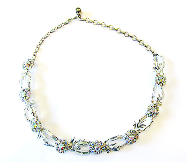 Coro 1950s Vintage Jewelry Extraordinary Floral Diamante Set - Necklace