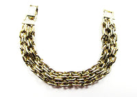 Beautiful Vintage 1950s Mid-Century Pearl and Cabochon Link Bracelet - Back - Thumbnail