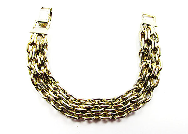 Beautiful Vintage 1950s Mid-Century Pearl and Cabochon Link Bracelet - Back
