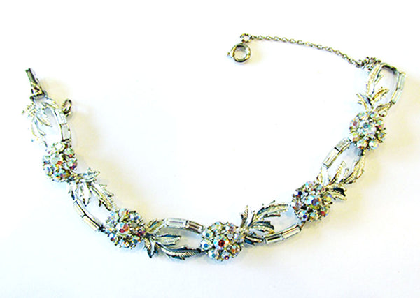 Coro 1950s Vintage Jewelry Extraordinary Floral Diamante Set - Bracelet