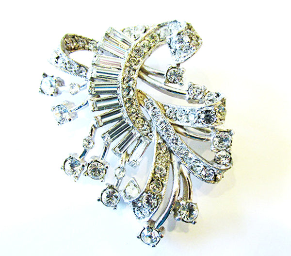 Vintage 1950s Jewelry Magnificent Mid-Century Diamante Pin/Pendant - Front