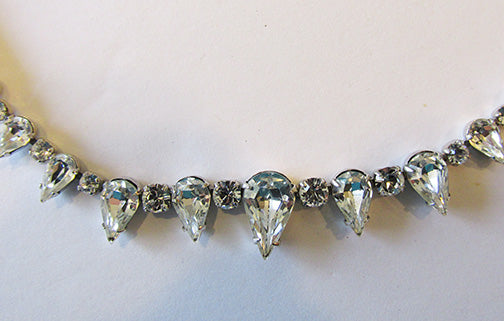 Vintage 1950s Mid-Century Flawless Minimalist Rhinestone Necklace