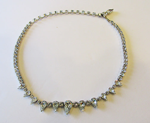 Vintage 1950s Mid-Century Flawless Minimalist Rhinestone Necklace