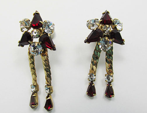 M&S Vintage Dazzling 1950s Gold Filled Drop Earrings